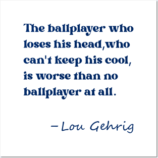 Lou Gehrig Ballplayer Posters and Art